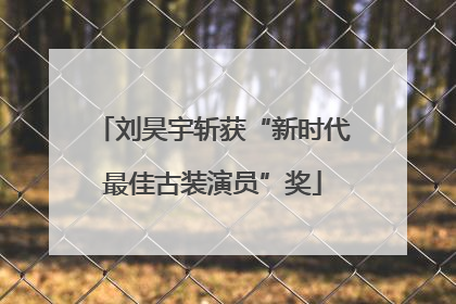 刘昊宇斩获“新时代最佳古装演员”奖