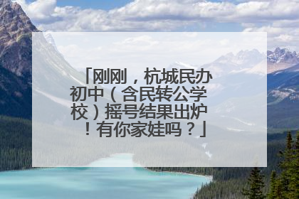 刚刚，杭城民办初中（含民转公学校）摇号结果出炉！有你家娃吗？