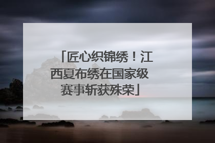 匠心织锦绣！江西夏布绣在国家级赛事斩获殊荣