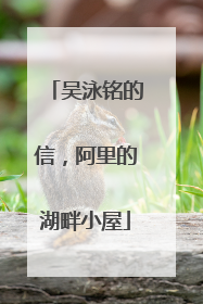 吴泳铭的信，阿里的湖畔小屋