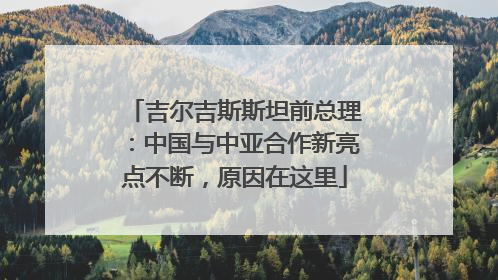 吉尔吉斯斯坦前总理：中国与中亚合作新亮点不断，原因在这里