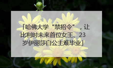 哈佛大学“禁招令”，让比利时未来首位女王、23岁伊丽莎白公主难毕业