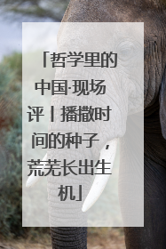 哲学里的中国·现场评丨播撒时间的种子，荒芜长出生机