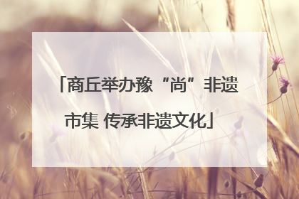 商丘举办豫“尚”非遗市集 传承非遗文化