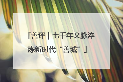 善评｜七千年文脉淬炼新时代“善城”