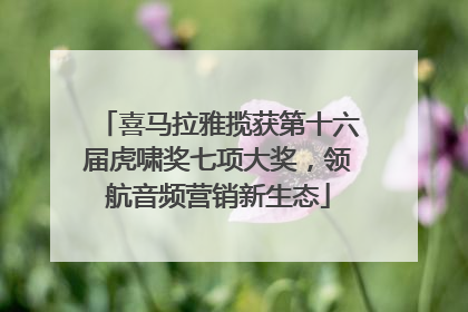 喜马拉雅揽获第十六届虎啸奖七项大奖，领航音频营销新生态