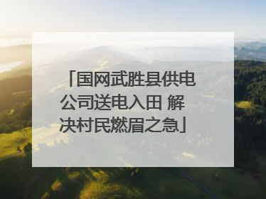 国网武胜县供电公司送电入田 解决村民燃眉之急