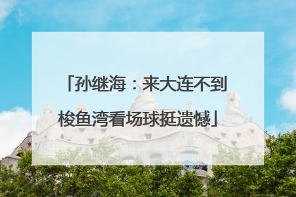 孙继海：来大连不到梭鱼湾看场球挺遗憾