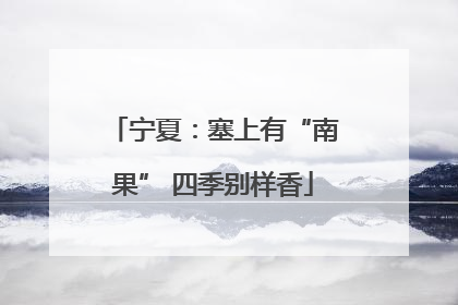 宁夏：塞上有“南果” 四季别样香