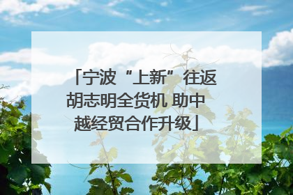 宁波“上新”往返胡志明全货机 助中越经贸合作升级