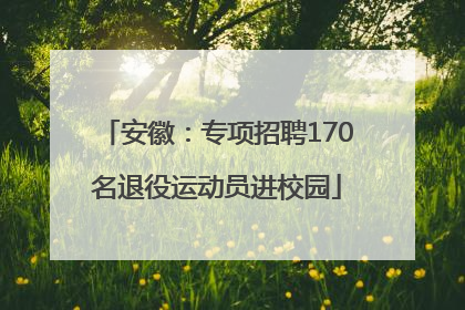 安徽：专项招聘170名退役运动员进校园