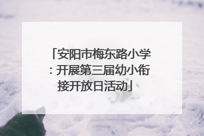 安阳市梅东路小学：开展第三届幼小衔接开放日活动