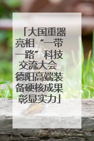 大国重器亮相“一带一路”科技交流大会 德阳高端装备硬核成果彰显实力