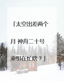 太空出差两个月 神舟二十号乘组在忙啥？