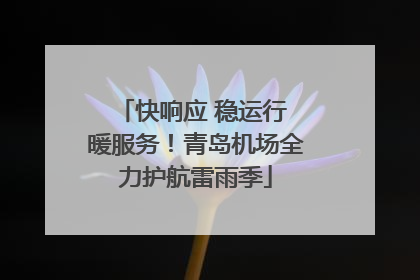 快响应 稳运行 暖服务！青岛机场全力护航雷雨季