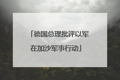 德国总理批评以军在加沙军事行动