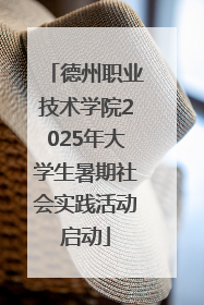 德州职业技术学院2025年大学生暑期社会实践活动启动