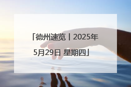 德州速览丨2025年5月29日 星期四
