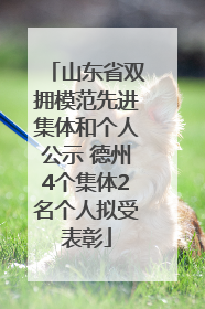 山东省双拥模范先进集体和个人公示 德州4个集体2名个人拟受表彰