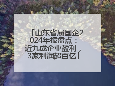 山东省属国企2024年报盘点：近九成企业盈利，3家利润超百亿