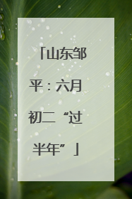 山东邹平：六月初二“过半年”