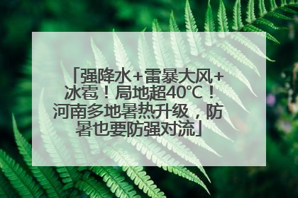 强降水+雷暴大风+冰雹！局地超40℃！河南多地暑热升级，防暑也要防强对流