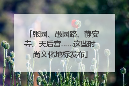张园、愚园路、静安寺、天后宫……这些时尚文化地标发布