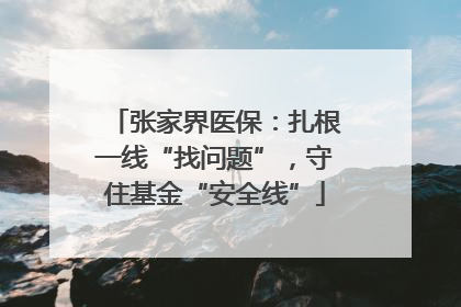 张家界医保：扎根一线“找问题”，守住基金“安全线”