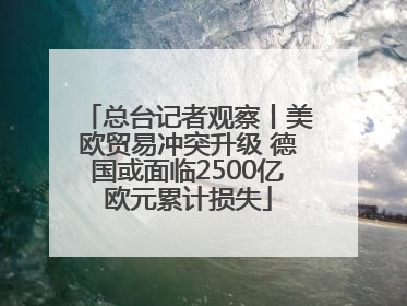 总台记者观察丨美欧贸易冲突升级 德国或面临2500亿欧元累计损失