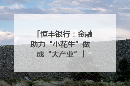 恒丰银行：金融助力“小花生”做成“大产业”