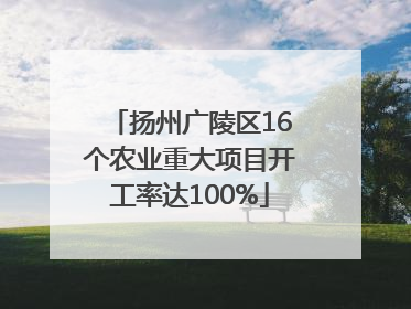 扬州广陵区16个农业重大项目开工率达100%
