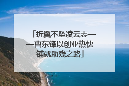 折翼不坠凌云志——曹东锋以创业热忱铺就助残之路