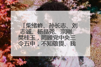 柴绪峰、孙长志、刘志诚、杨昆尧、宗刚、樊桂玉，罔顾党中央三令五申，不知敬畏、我行我素、肆意妄为！