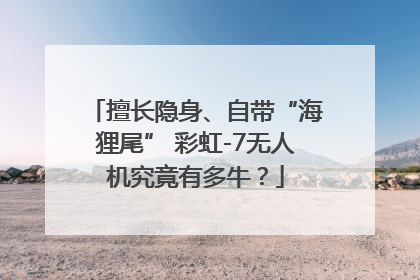 擅长隐身、自带“海狸尾” 彩虹-7无人机究竟有多牛？