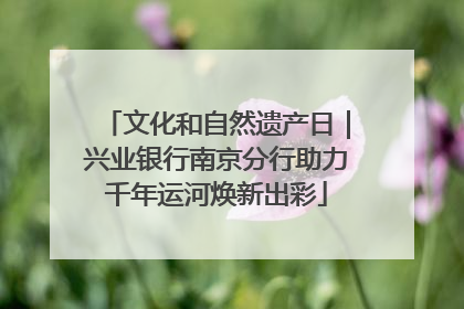文化和自然遗产日｜兴业银行南京分行助力千年运河焕新出彩