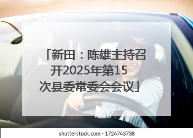 新田：陈雄主持召开2025年第15次县委常委会会议