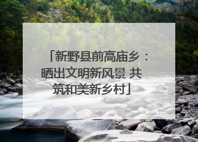 新野县前高庙乡：晒出文明新风景 共筑和美新乡村