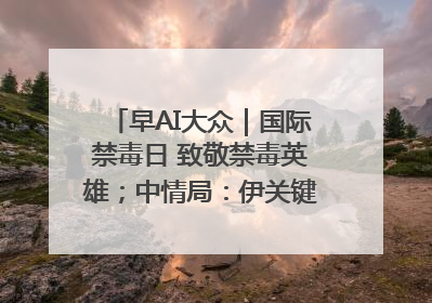 早AI大众｜国际禁毒日 致敬禁毒英雄；中情局：伊关键核设施被摧毁
