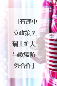有违中立政策？瑞士扩大与欧盟防务合作