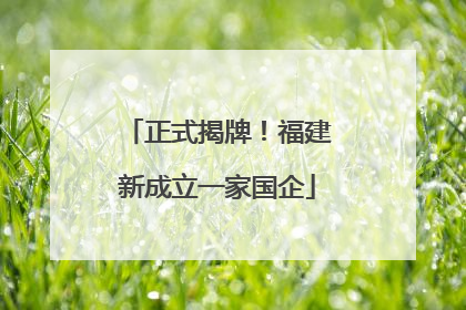 正式揭牌！福建新成立一家国企