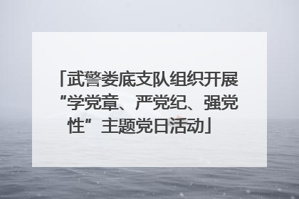 武警娄底支队组织开展“学党章、严党纪、强党性”主题党日活动