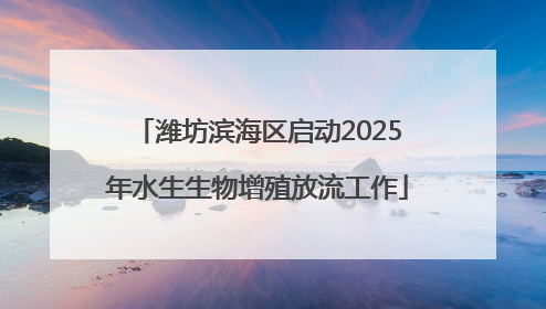 潍坊滨海区启动2025年水生生物增殖放流工作