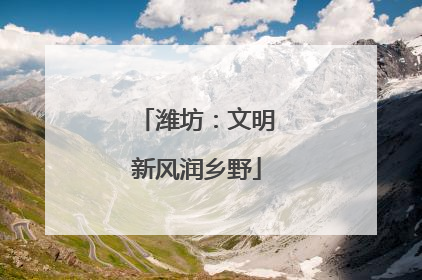 潍坊：文明新风润乡野