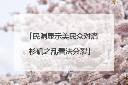 民调显示美民众对洛杉矶之乱看法分裂