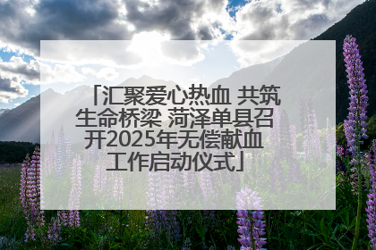 汇聚爱心热血 共筑生命桥梁 菏泽单县召开2025年无偿献血工作启动仪式