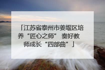 江苏省泰州市姜堰区培养“匠心之师” 奏好教师成长“四部曲”