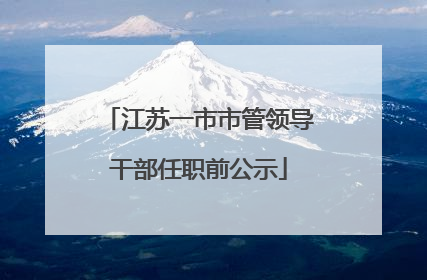 江苏一市市管领导干部任职前公示