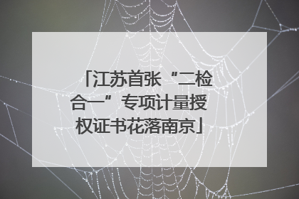 江苏首张“二检合一”专项计量授权证书花落南京