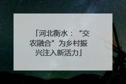 河北衡水：“交农融合”为乡村振兴注入新活力