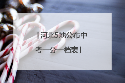 河北5地公布中考一分一档表
